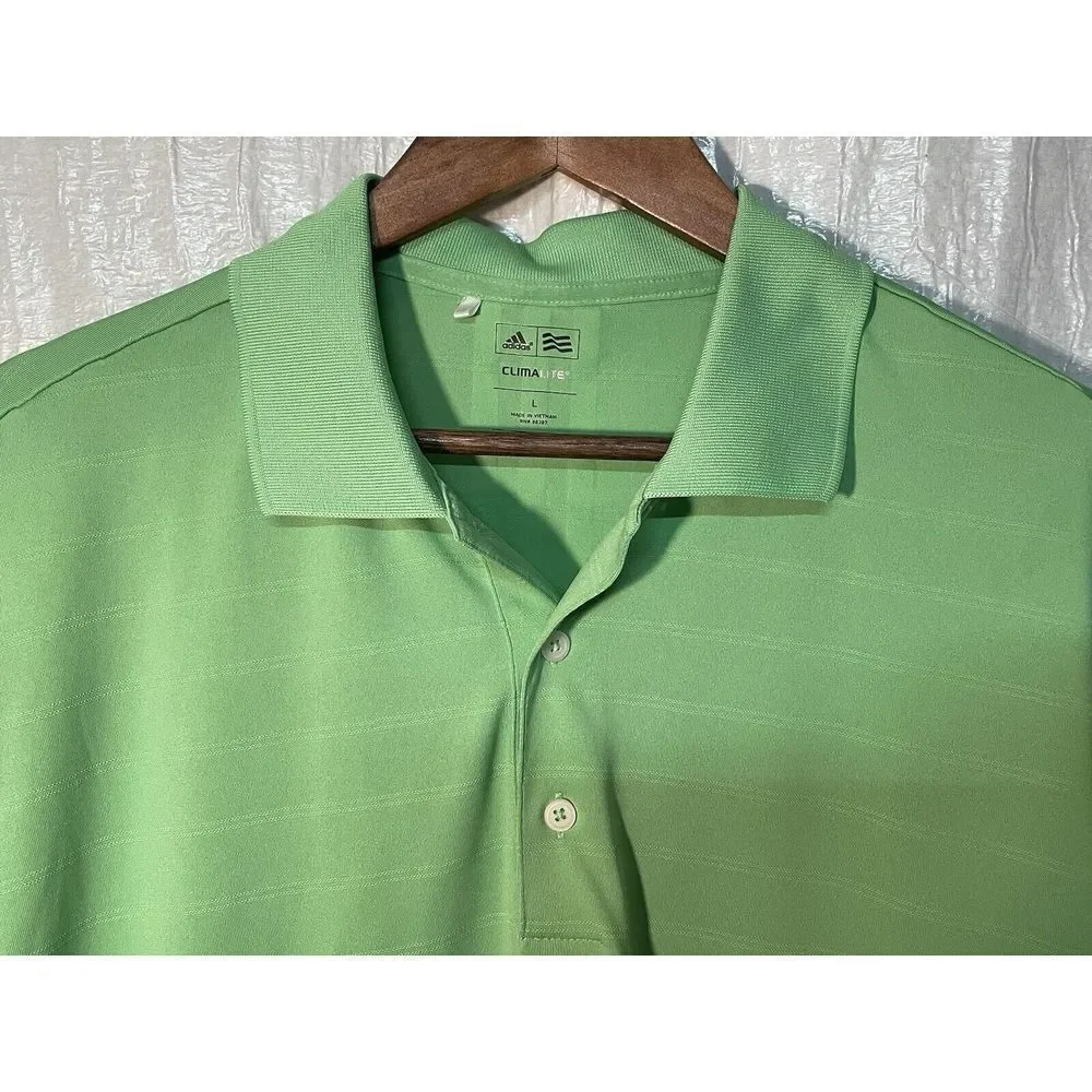 Adidas Golf ClimaCool Green Performance‎ Polo Shirt Size L